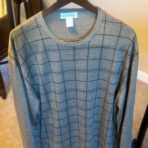 Gently worn Mens tan olive XL silk crewneck Anthology sweater